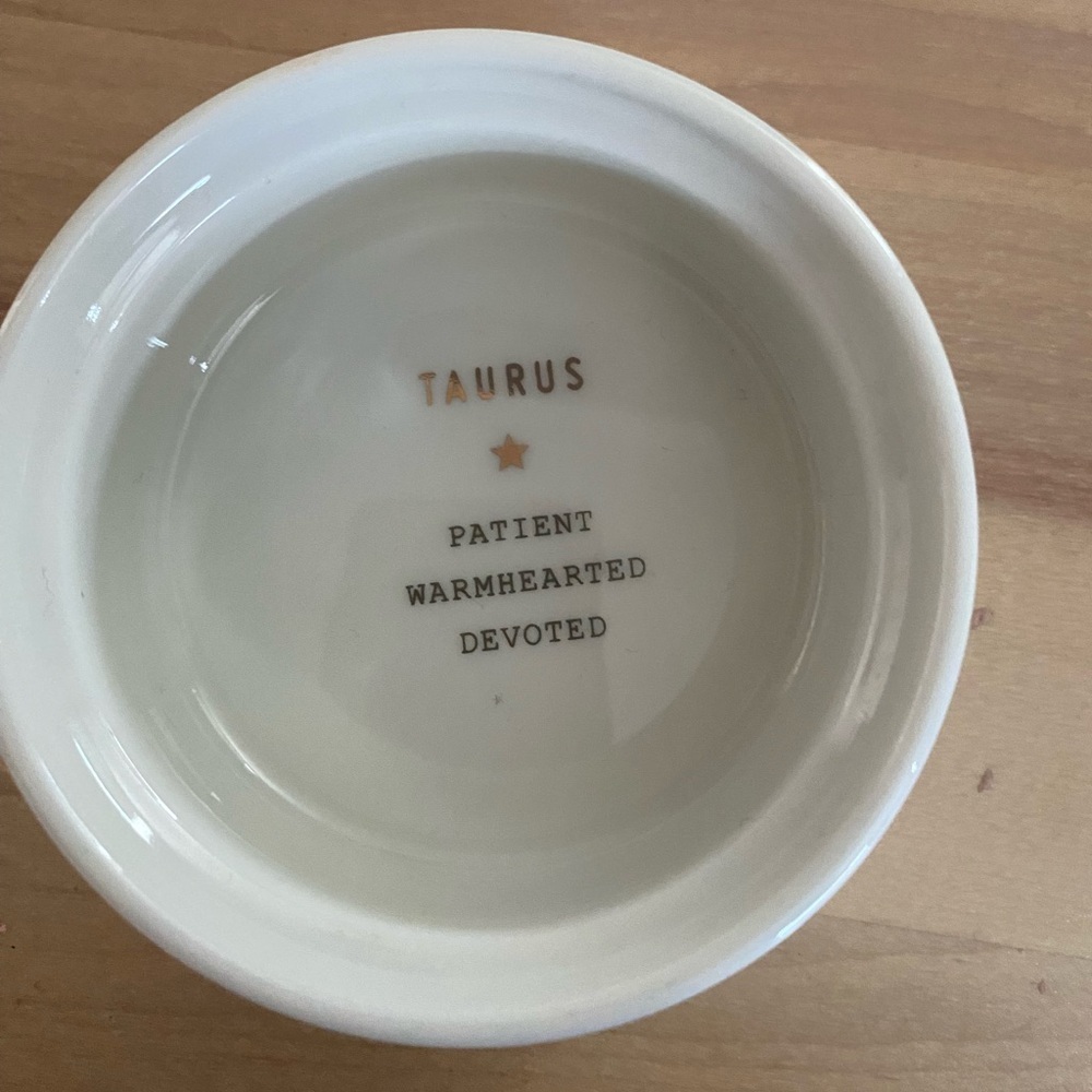 Taurus sign trinket dish tray with lid